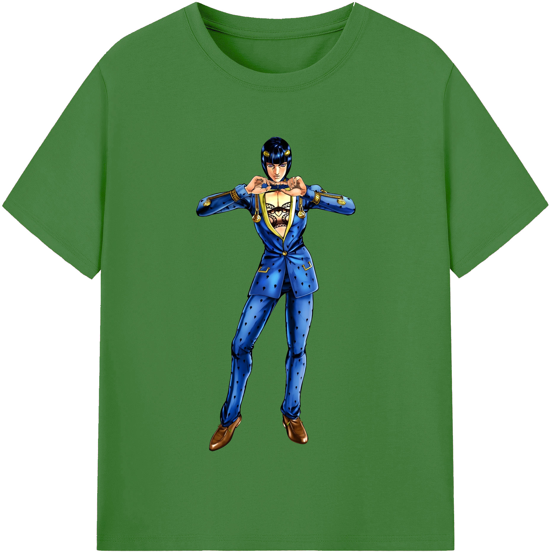 （画像用） ジョジョの奇妙な冒険 ブローノ?ブチャラティ JoJo's Bizarre Adventure Bruno Bucciarati レディースカジュアルプリントTシャツ（綿100％）